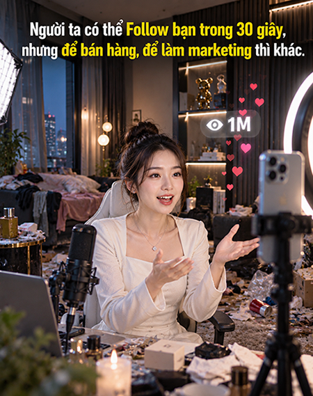 Người ta có thể Follow bạn trong  giây nhưng để bán hàng để làm marketing thì khác